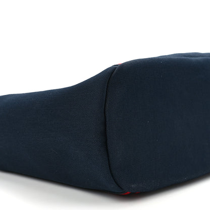 Hermes Toile Sac De Pansage Groom Bleu Marine Rouge 10 of 14