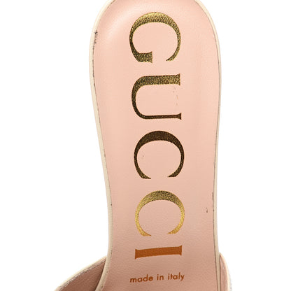 Gucci Malaga Kid Crystal Square G Madelyn Mules 37.5 Vintage White 6 of 11