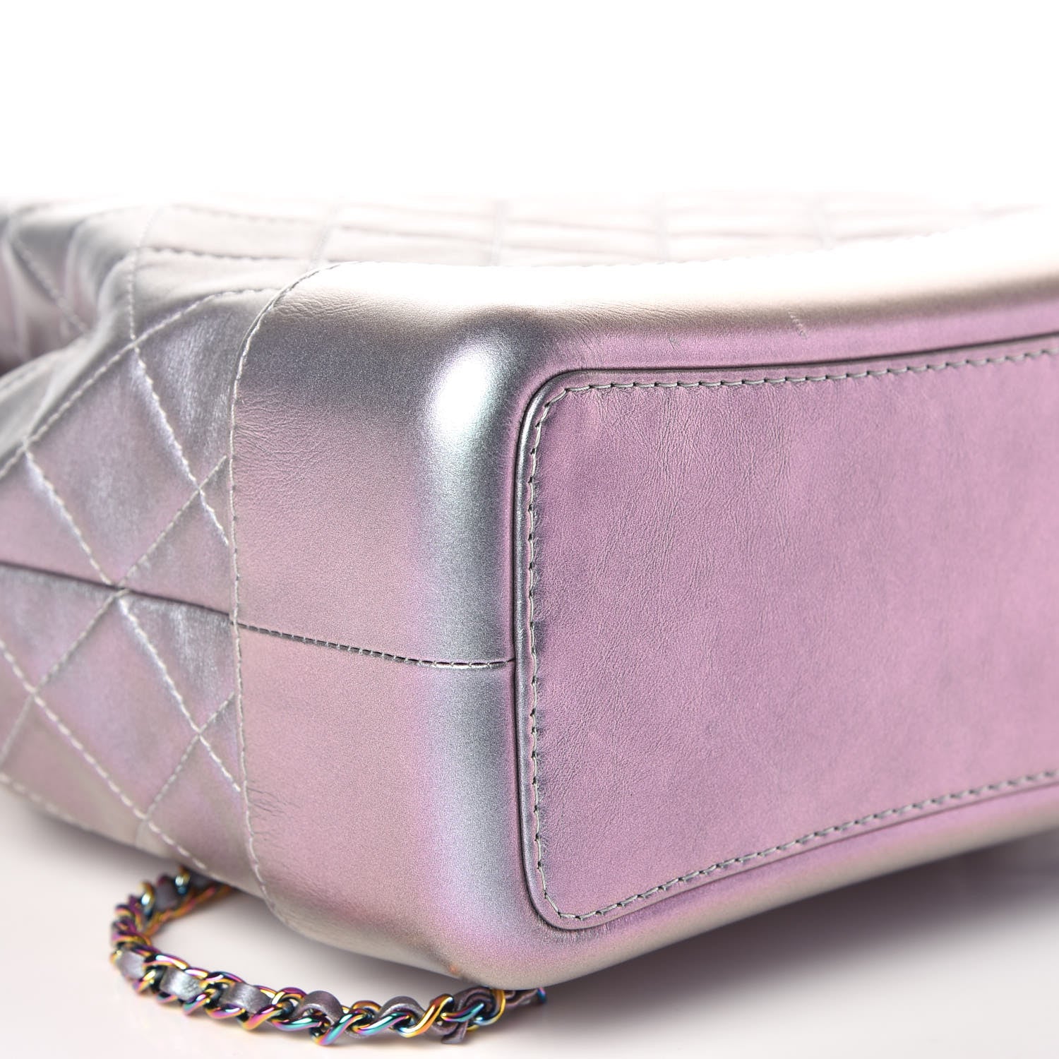Chanel Iridescent Lambskin Calfskin Quilted Gabrielle Backpack Light Purple 5 of 10