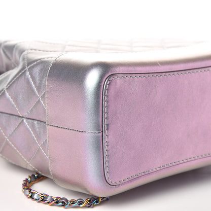 Chanel Iridescent Lambskin Calfskin Quilted Gabrielle Backpack Light Purple 5 of 10