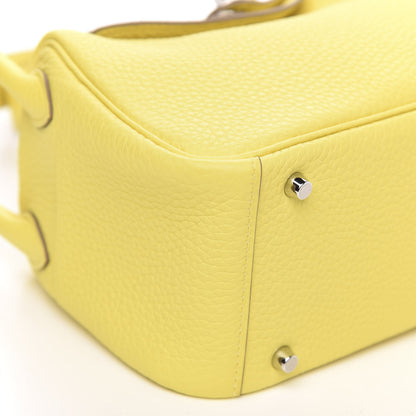 Hermes Taurillon Clemence Mini Lindy 20 Lime 7 of 9