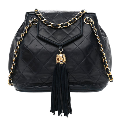 Chanel Lambskin CC Tassel Shoulder Bag Navy 1 of 20