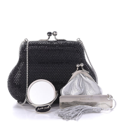 Judith Leiber Swarovski Crystal Minaudiere Clutch Black 1 of 10