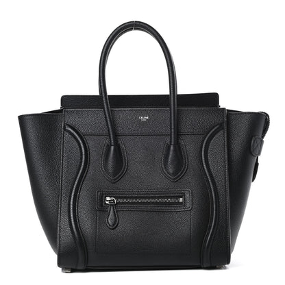 Celine Drummed Calfskin Micro Luggage Black 1 of 15