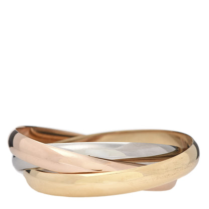 Cartier 18K Pink Yellow White Gold 9mm Trinity Bangle Bracelet 3 of 4