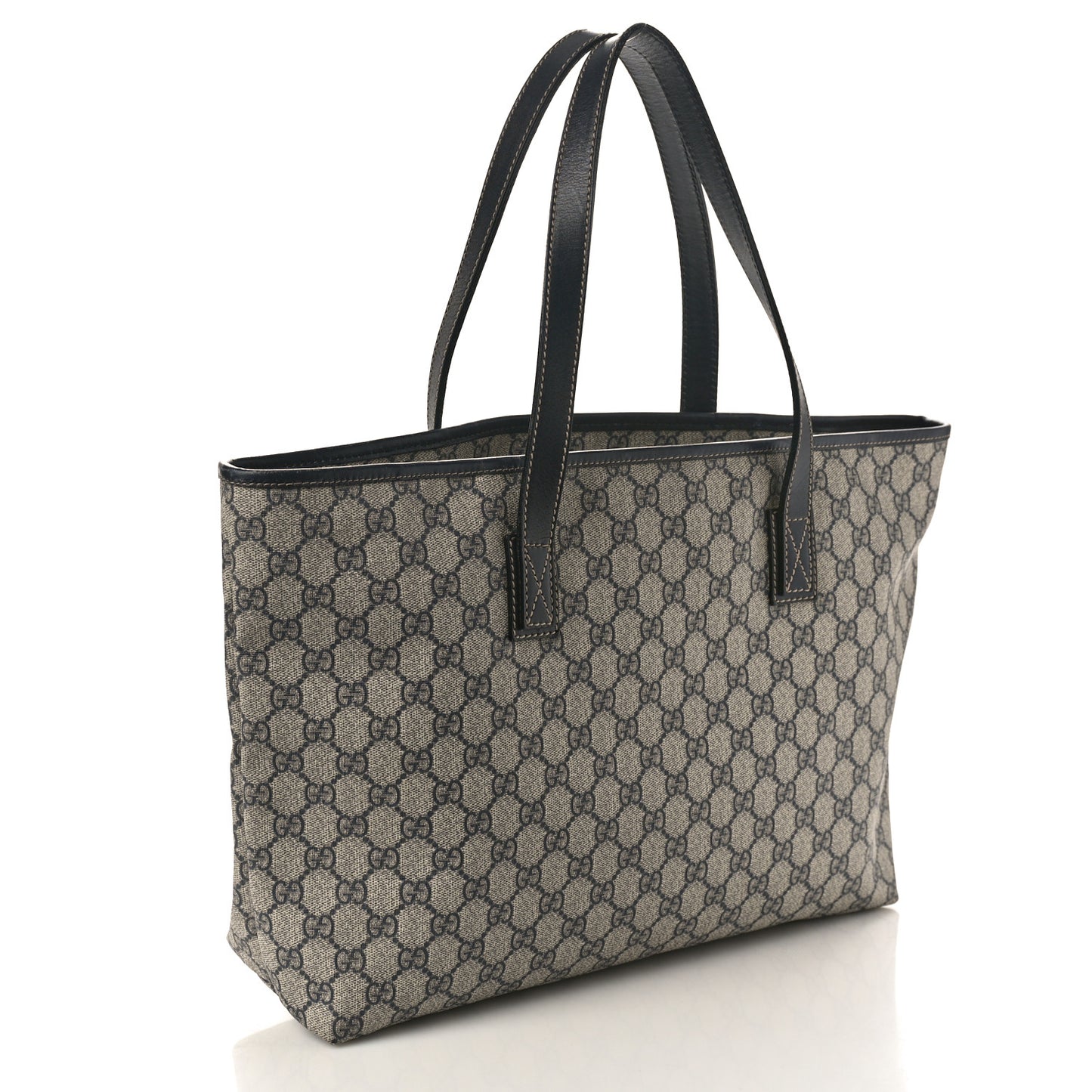 GG Supreme Monogram Medium Zippered Shopping Tote Navy