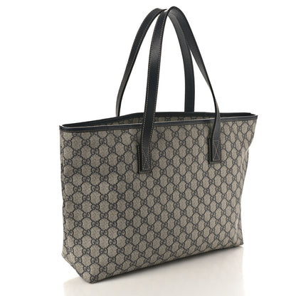 Gucci GG Supreme Monogram Medium Zippered Shopping Tote Navy 3 of 14