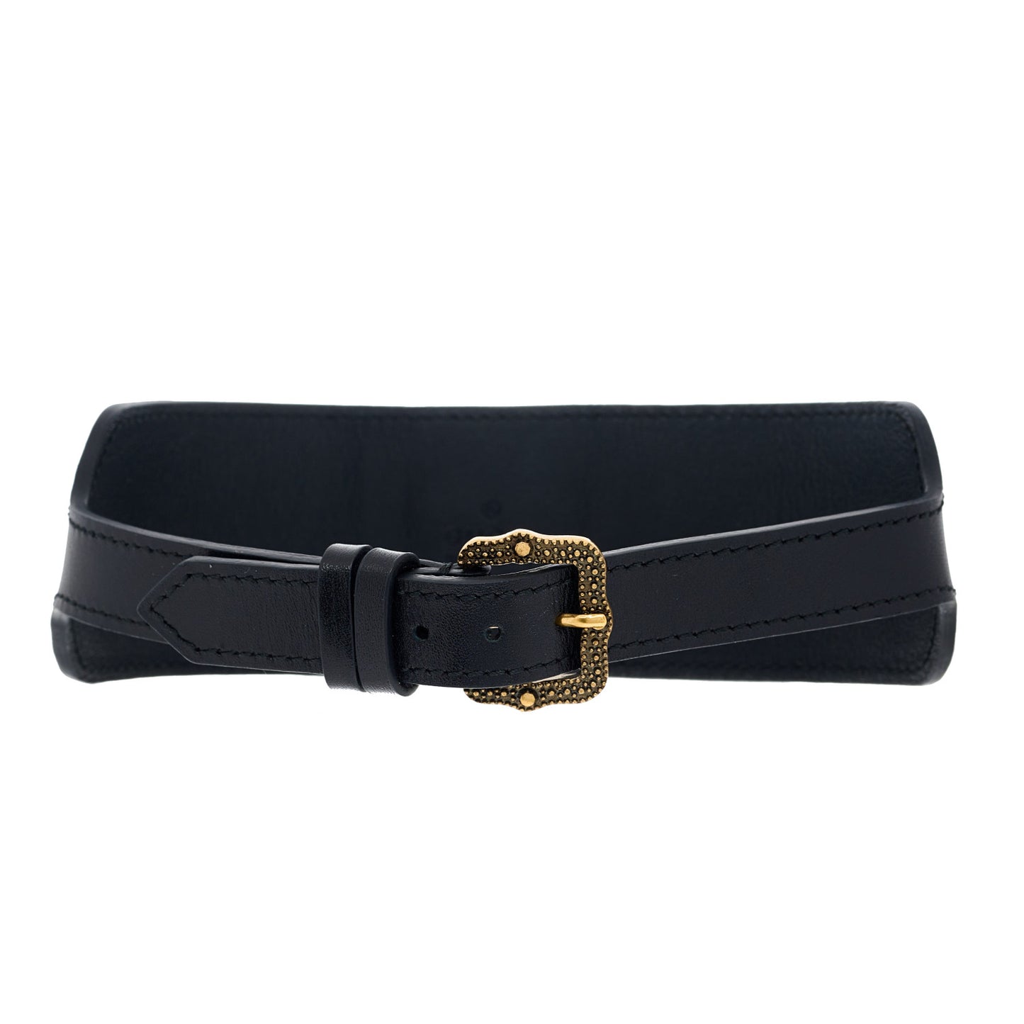 Calfskin Pearl Cherry Lion Choker Black