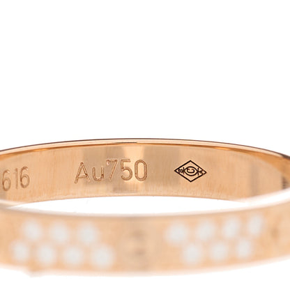 Cartier 18K Pink Gold Diamond 2.6mm LOVE Paved Band Ring 49 4.75 5 of 5