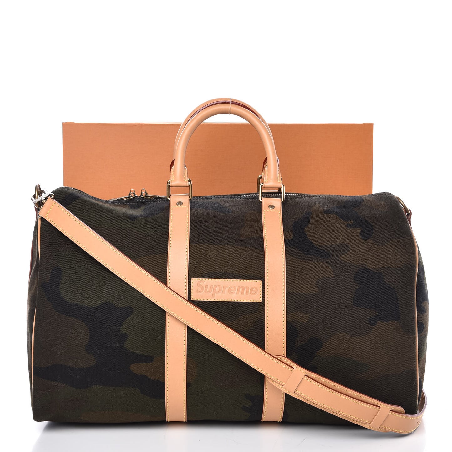 X SUPREME Monogram Camouflage Keepall Bandouliere 45