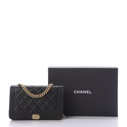 Chanel Caviar Quilted Boy Wallet On Chain WOC Black 11 of 11