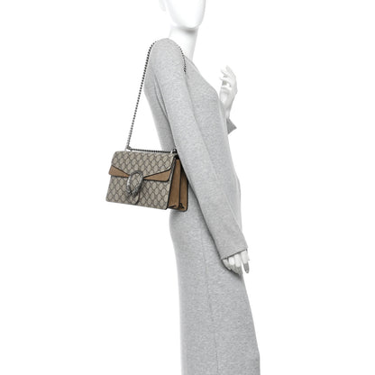 Gucci GG Supreme Monogram Small Dionysus Shoulder Bag Taupe 2 of 13