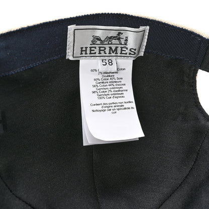 Hermes Cotton Tess Pop Cap 58 Ecru Marine 8 of 10