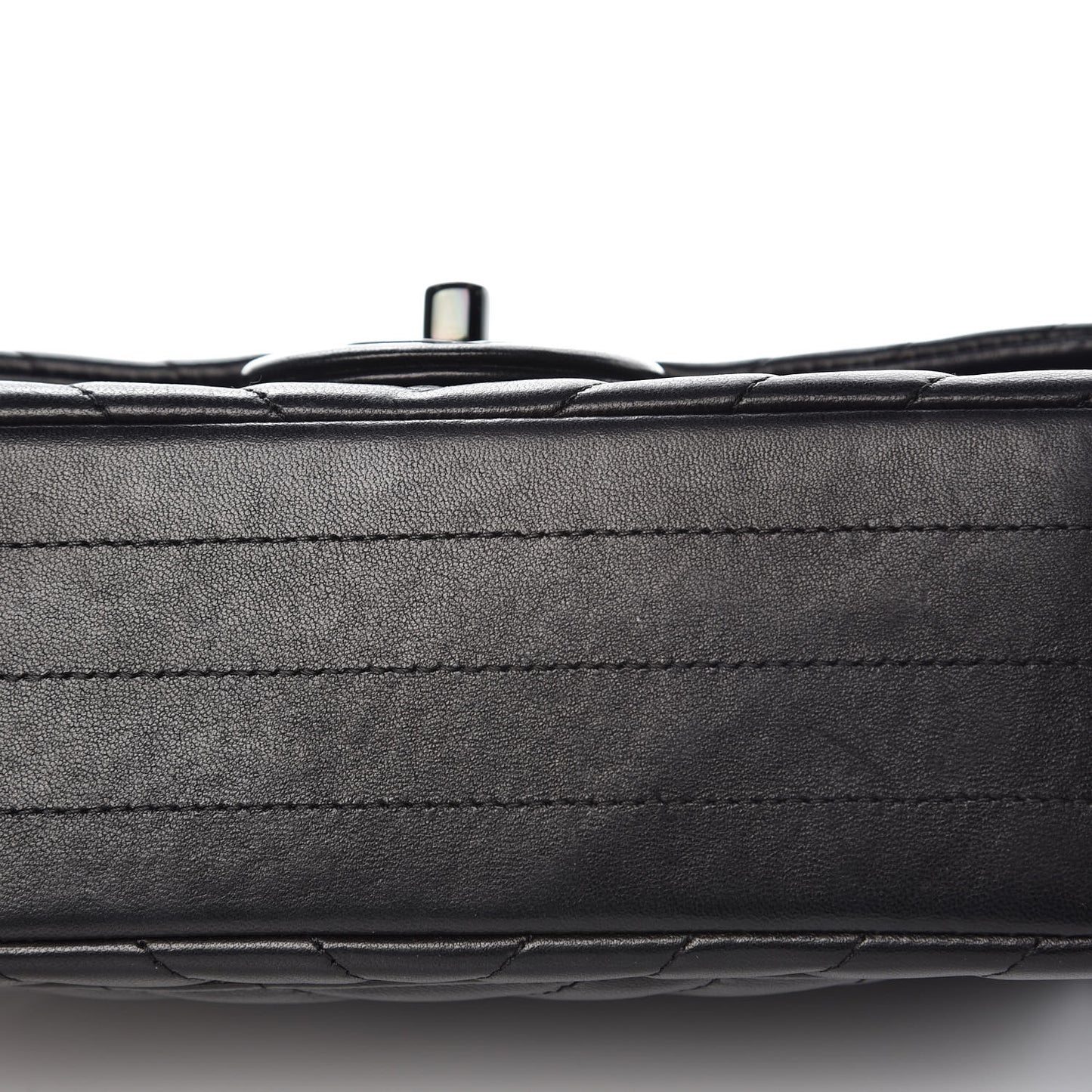 Lambskin Chevron Quilted Mini Rectangular Flap So Black