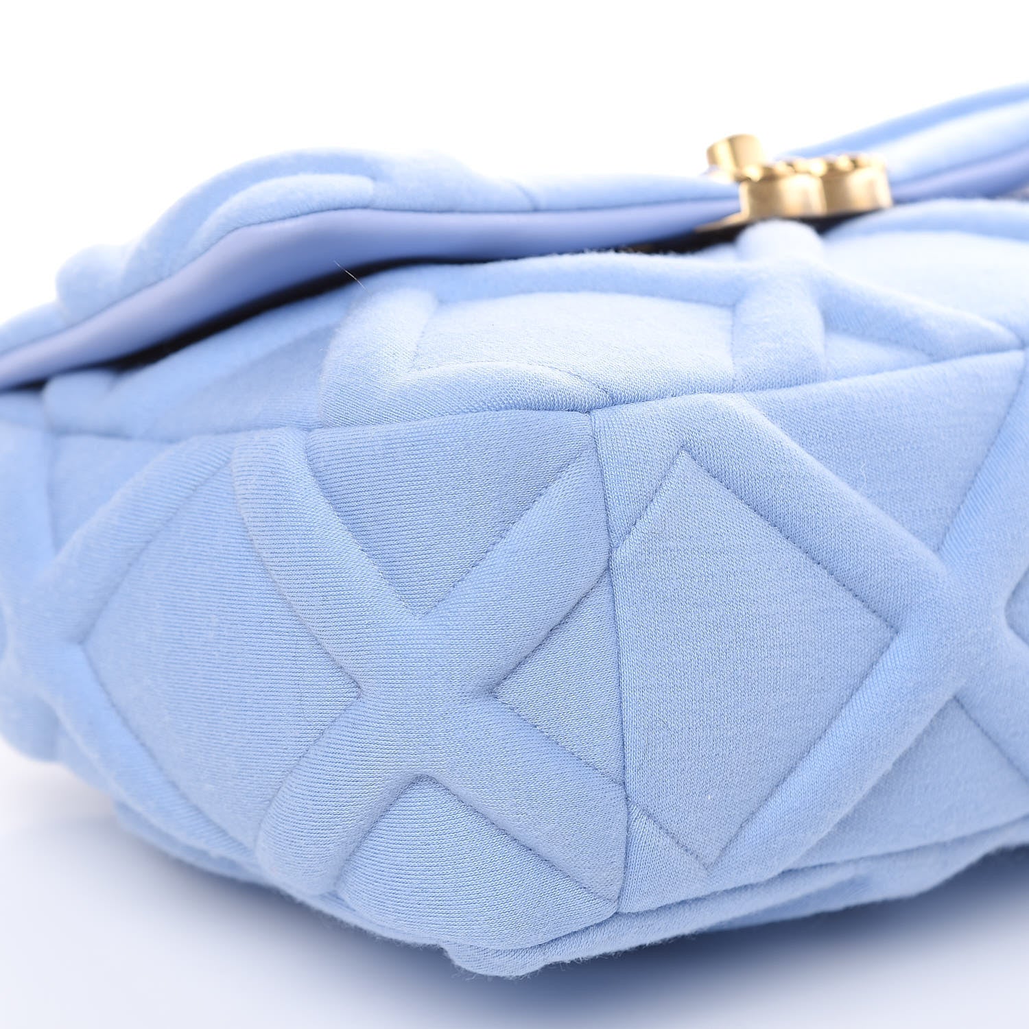 Chanel Jersey Lambskin Quilted Medium 19 Flap Light Blue 8 of 10