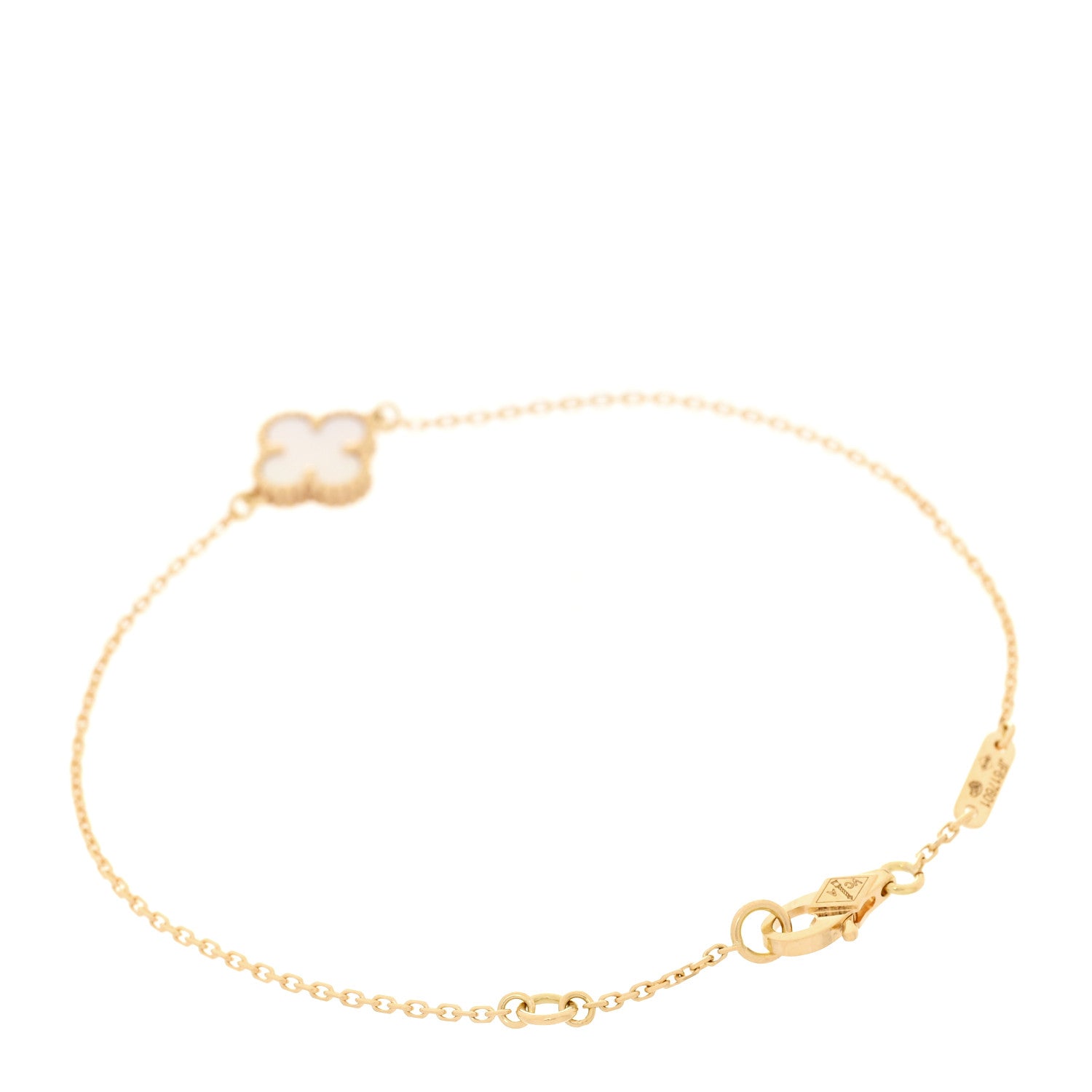 Van Cleef & Arpels 18K Yellow Gold Mother of Pearl Sweet Alhambra Bracelet 2 of 6