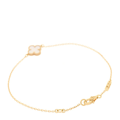 Van Cleef & Arpels 18K Yellow Gold Mother of Pearl Sweet Alhambra Bracelet 2 of 6