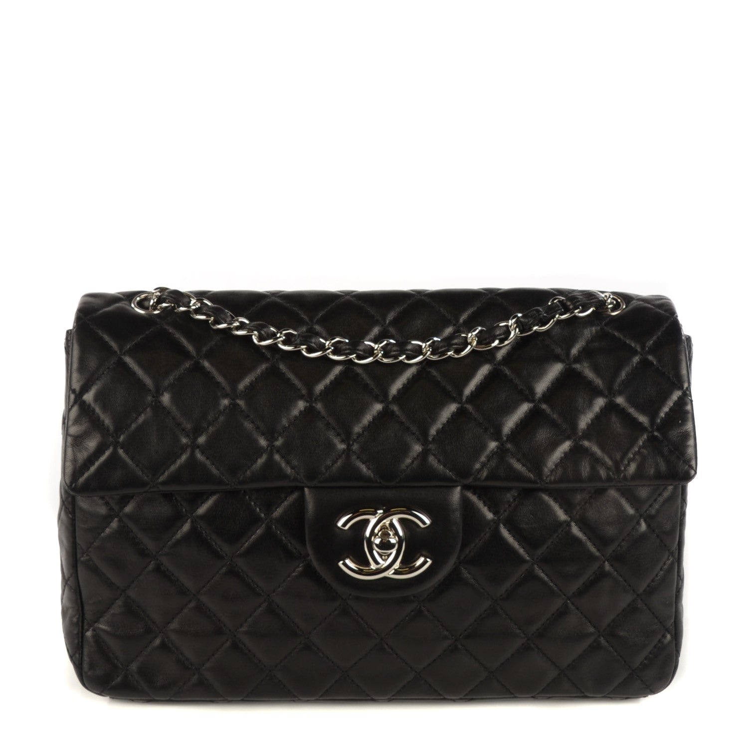 Chanel Lambskin Quilted Maxi Single Flap Black 1 of 9