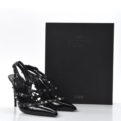 Valentino Garavani Patent Rockstud Ankle Strap Pumps 39 Black 12 of 12