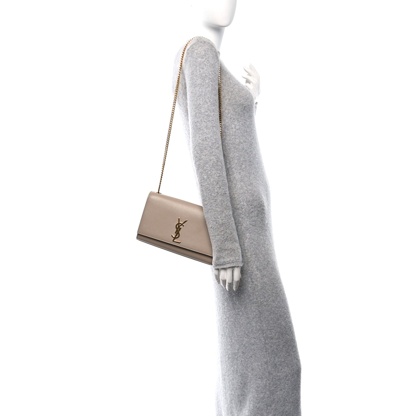 Grain De Poudre Medium Monogram Kate Satchel Dark Beige