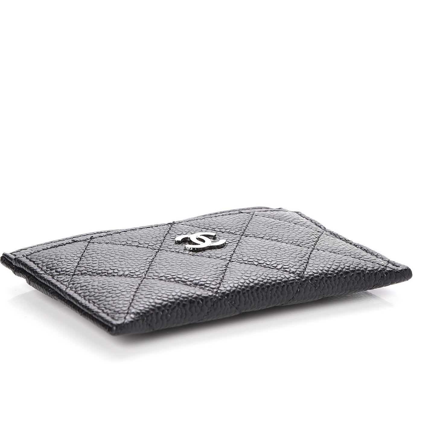 Caviar Quilted Card Holder Black