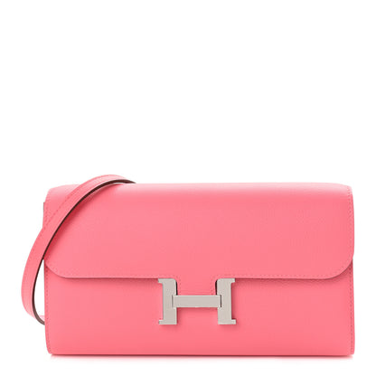 Hermes Evercolor Constance Wallet To Go Rose Azalee 1 of 9