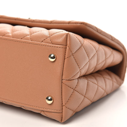 Chanel Caviar Quilted Small Coco Handle Flap Brown 9 of 11