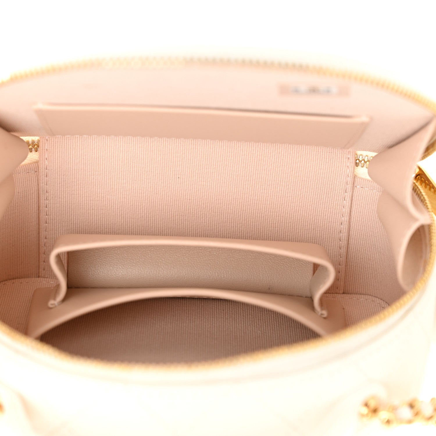 Chanel Lambskin Quilted Small Chic Riviera Top Handle Vanity Case White 5 of 11