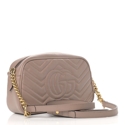 Gucci Calfskin Matelasse Small GG Marmont Chain Shoulder Bag Porcelain Rose 3 of 9
