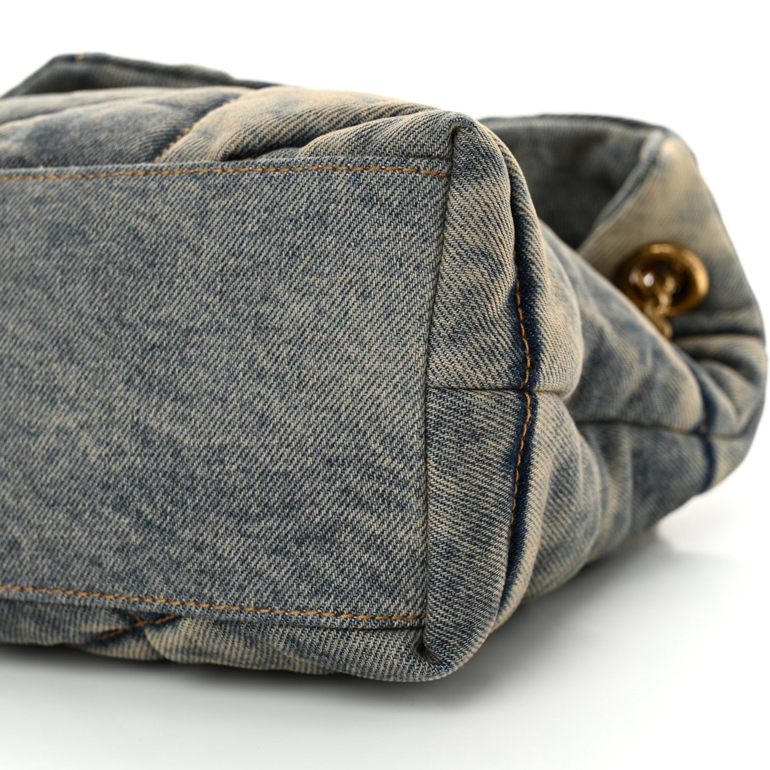 Saint Laurent Denim Quilted Small Loulou Puffer Monogram Chain Satchel Blue Cinnamon 10 of 11