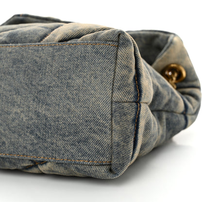 Saint Laurent Denim Quilted Small Loulou Puffer Monogram Chain Satchel Blue Cinnamon 10 of 11