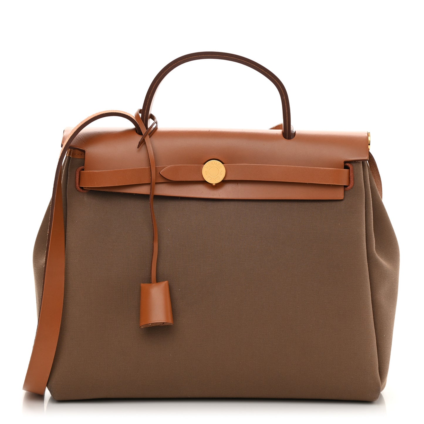 Vache Hunter Toile Herbag Zip 31 PM Etoupe Dune Fauve