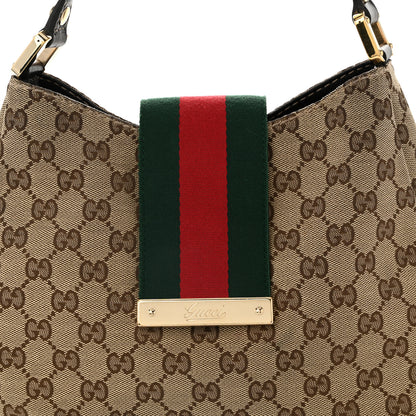 Gucci Monogram Medium New Ladies Web Hobo Dark Brown 8 of 11