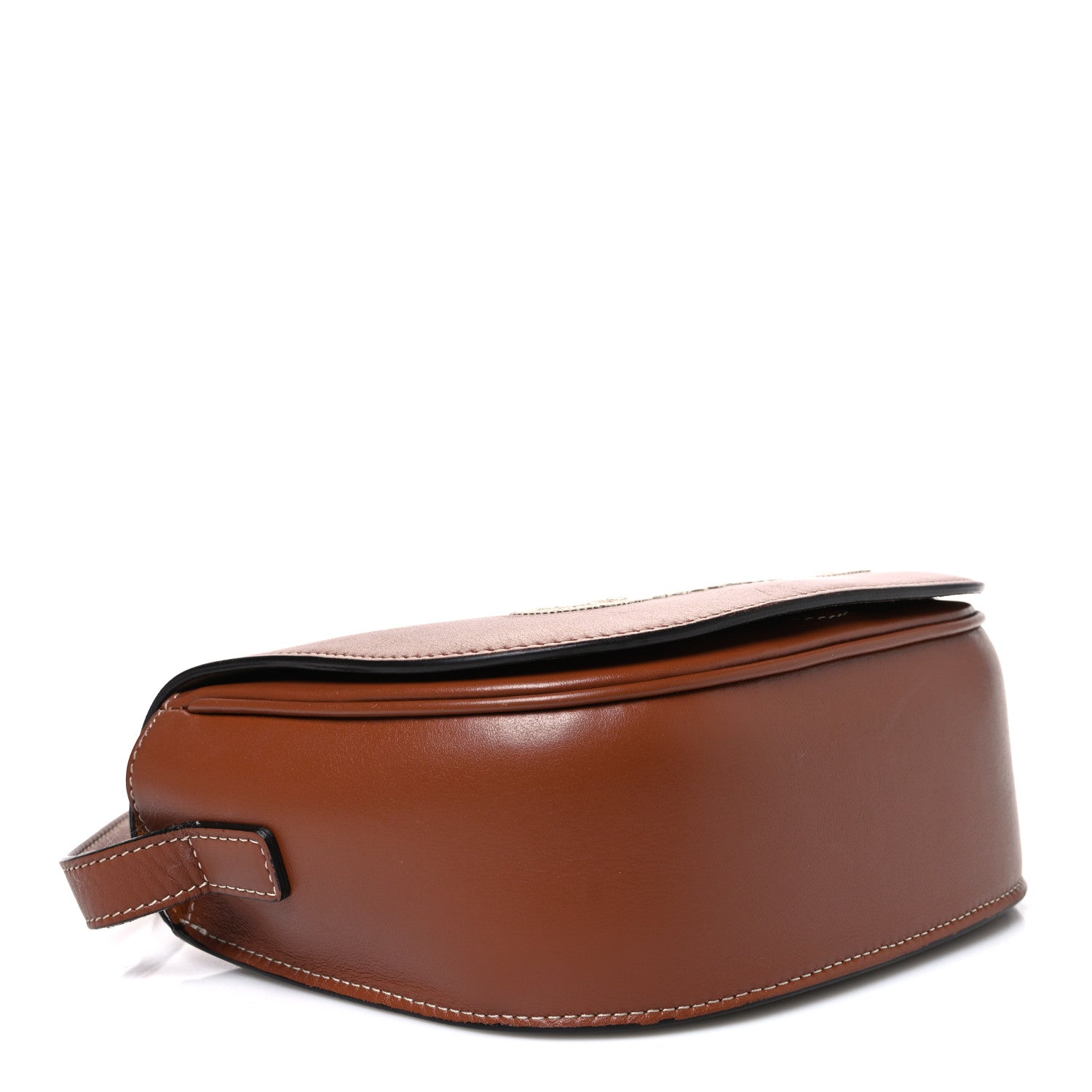 Celine Smooth Calfskin Cuir Triomphe Embroidered Folco Crossbody Bag Tan 4 of 10