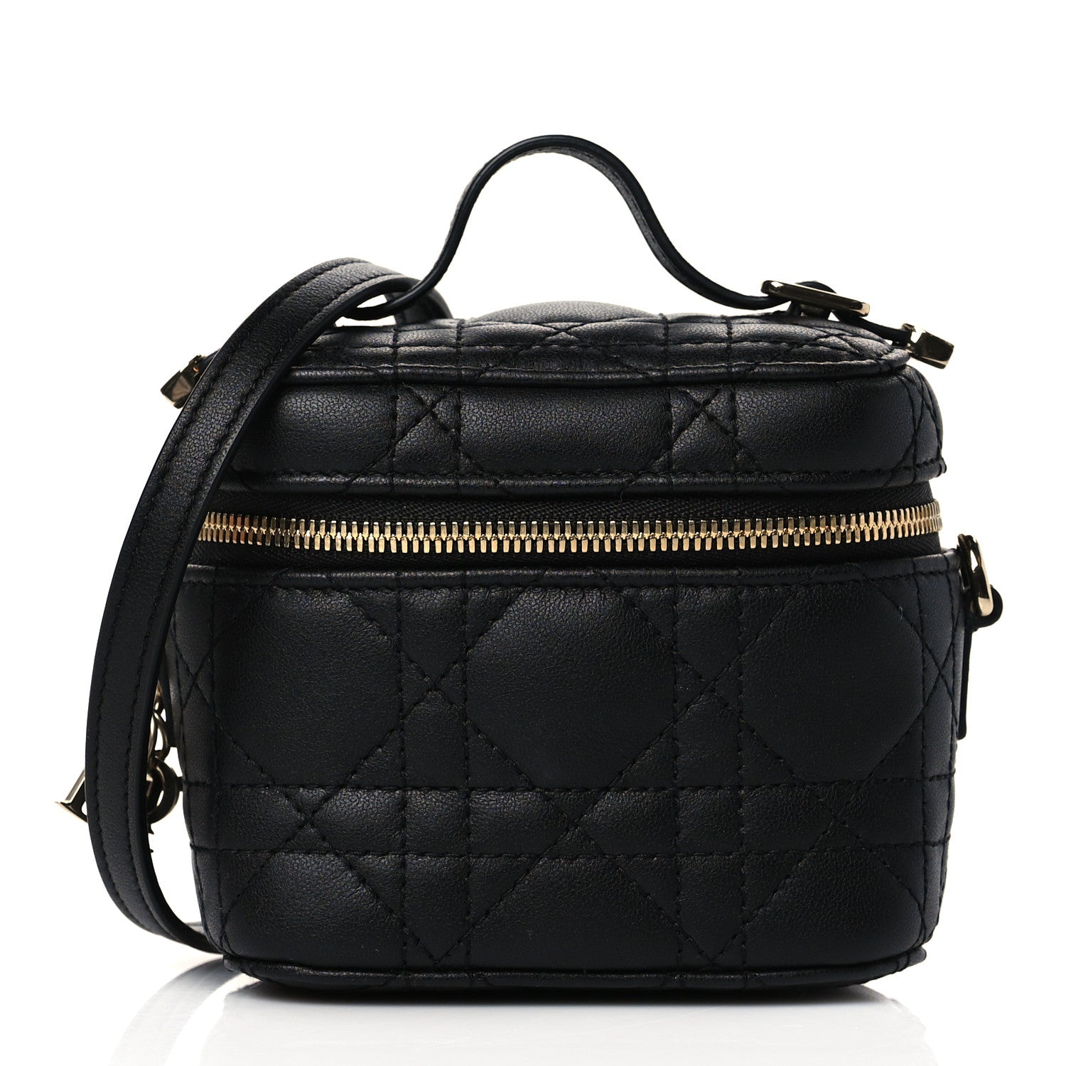 Christian Dior Lambskin Cannage Micro Lady Dior Vanity Case Black 1 of 9