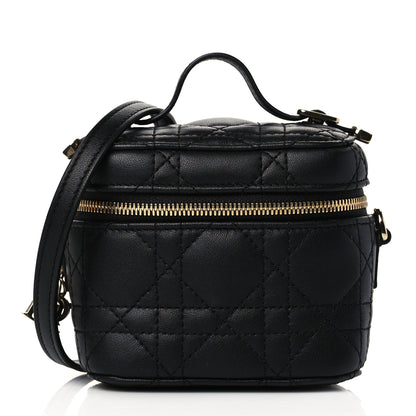 Christian Dior Lambskin Cannage Micro Lady Dior Vanity Case Black 1 of 9