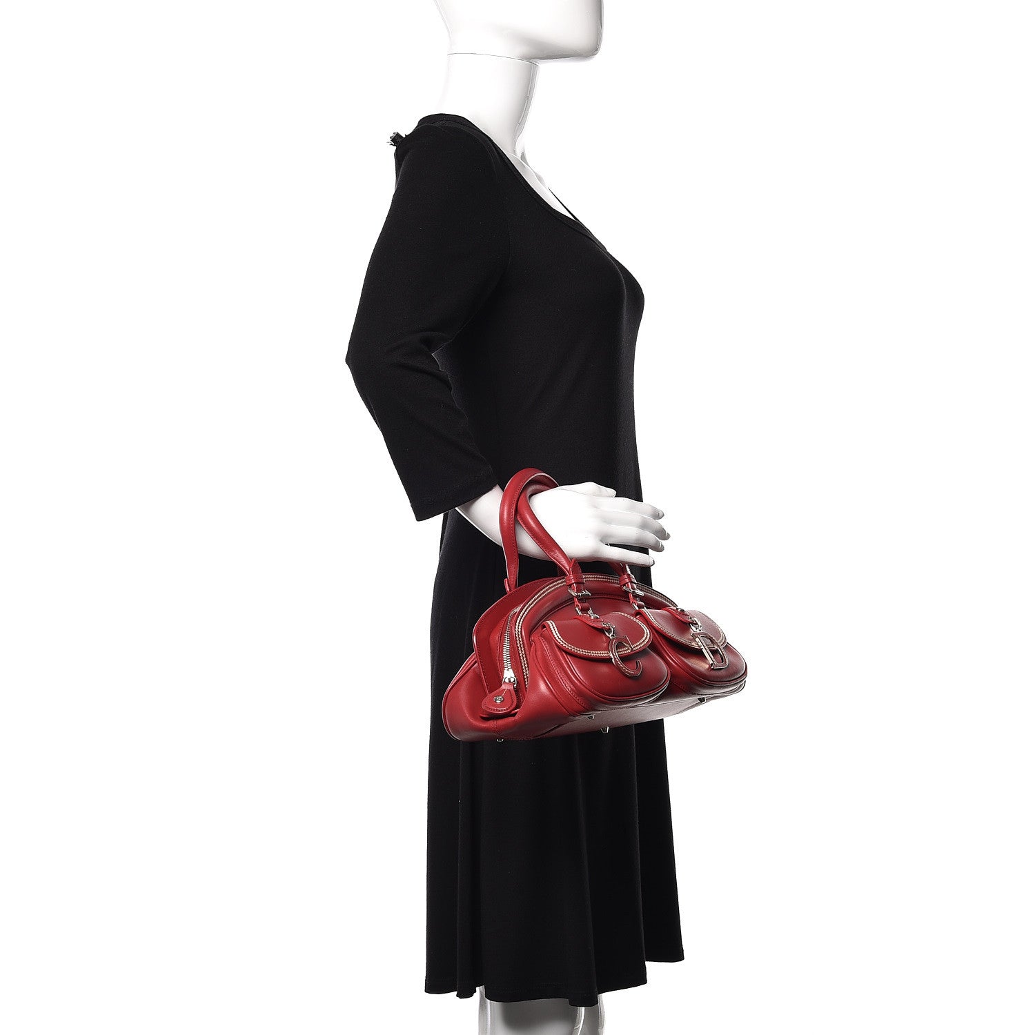 Christian Dior Calfskin Medium Detective Satchel Red 2 of 13