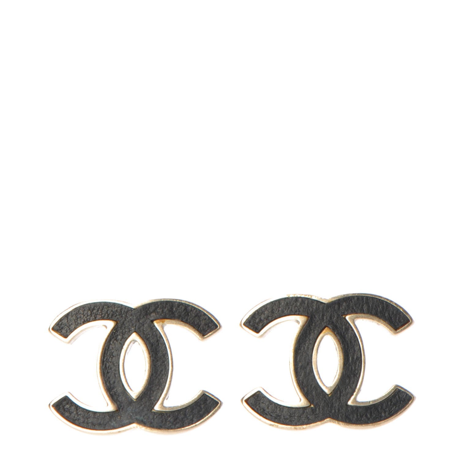Chanel Lambskin CC Earrings Black 1 of 8