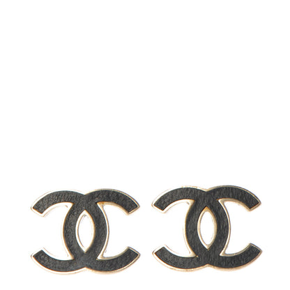 Chanel Lambskin CC Earrings Black 1 of 8
