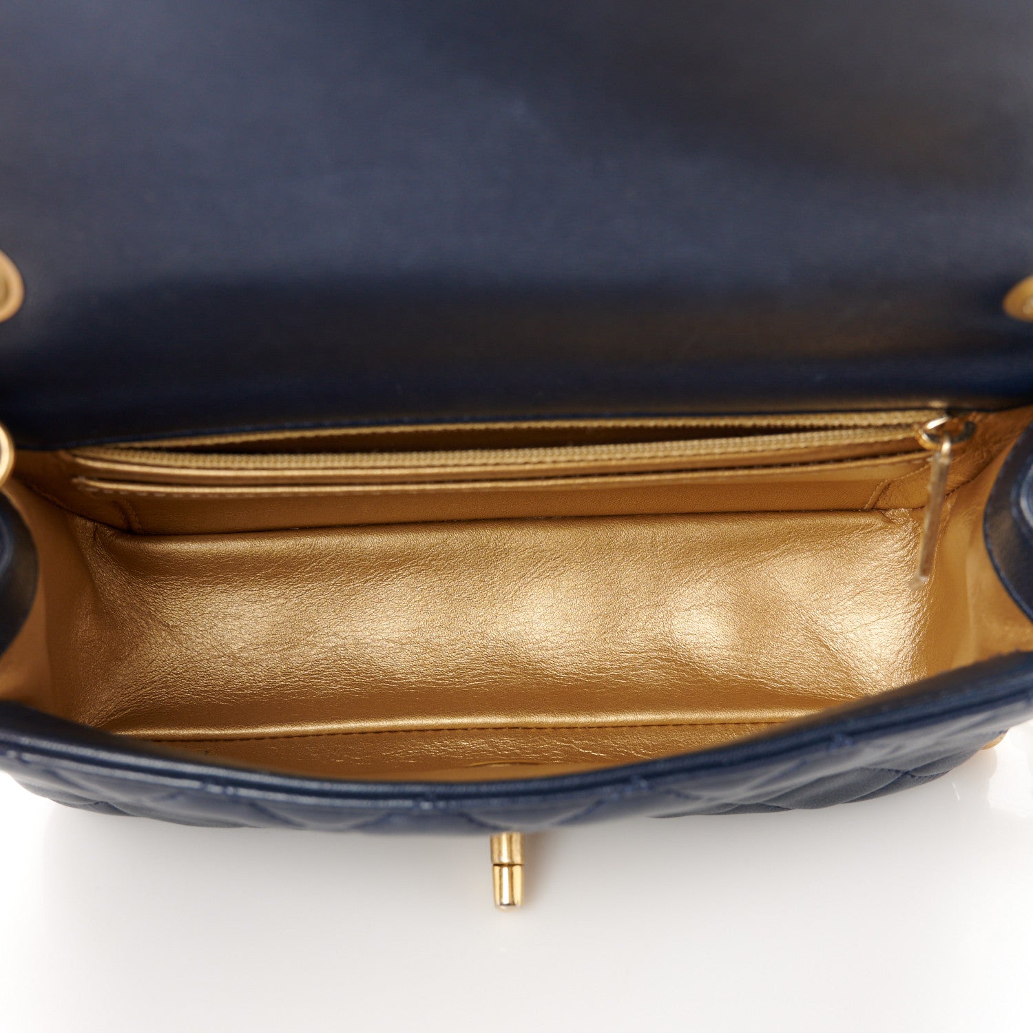 Chanel Lambskin Quilted Mini Pearl Crush Rectangular Flap Navy Blue 5 of 12