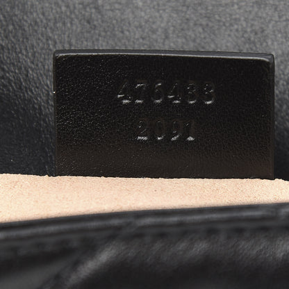 Gucci Calfskin Matelasse Super Mini GG Marmont Shoulder Bag Black 6 of 9