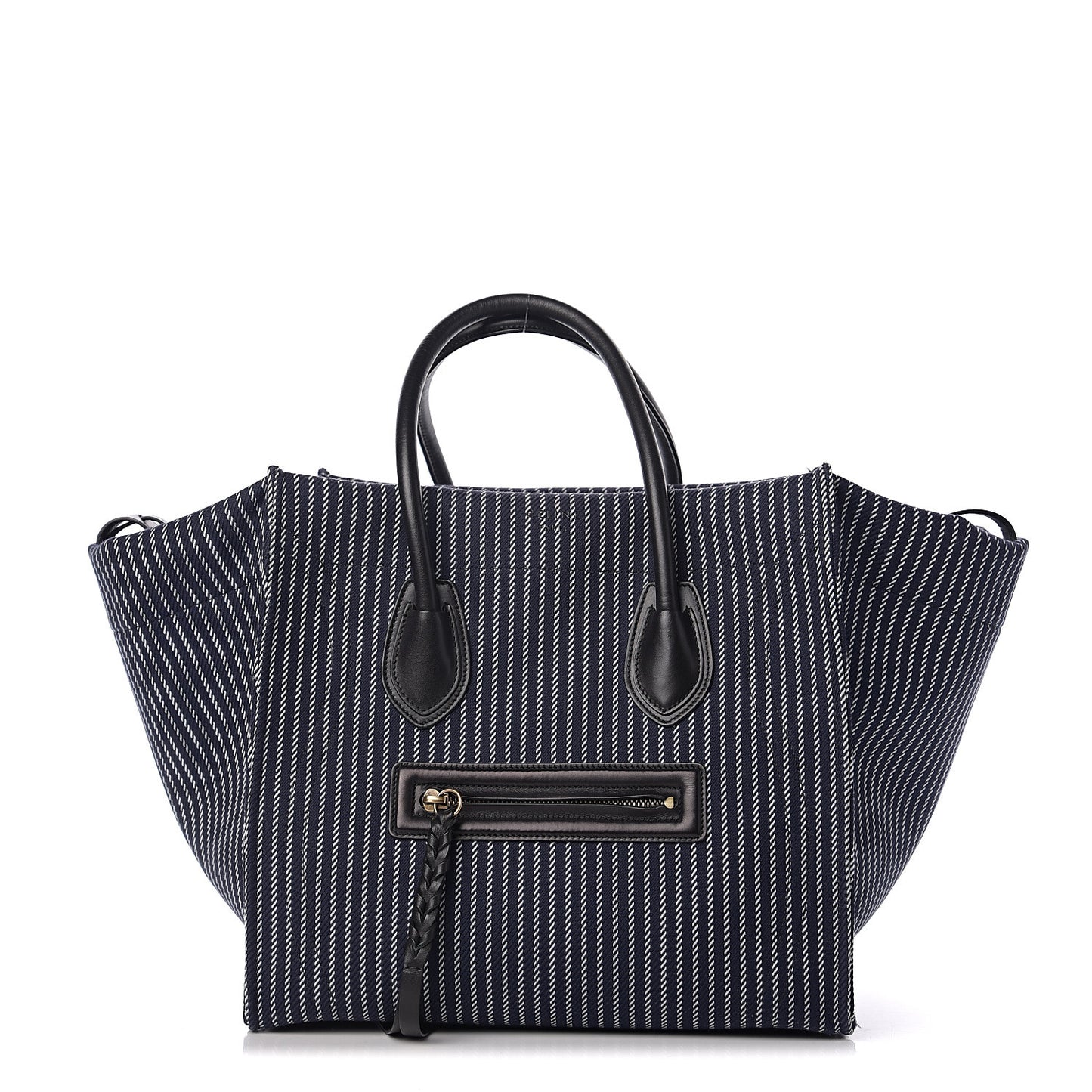 Cotton Canvas Striped Medium Phantom Luggage Navy White