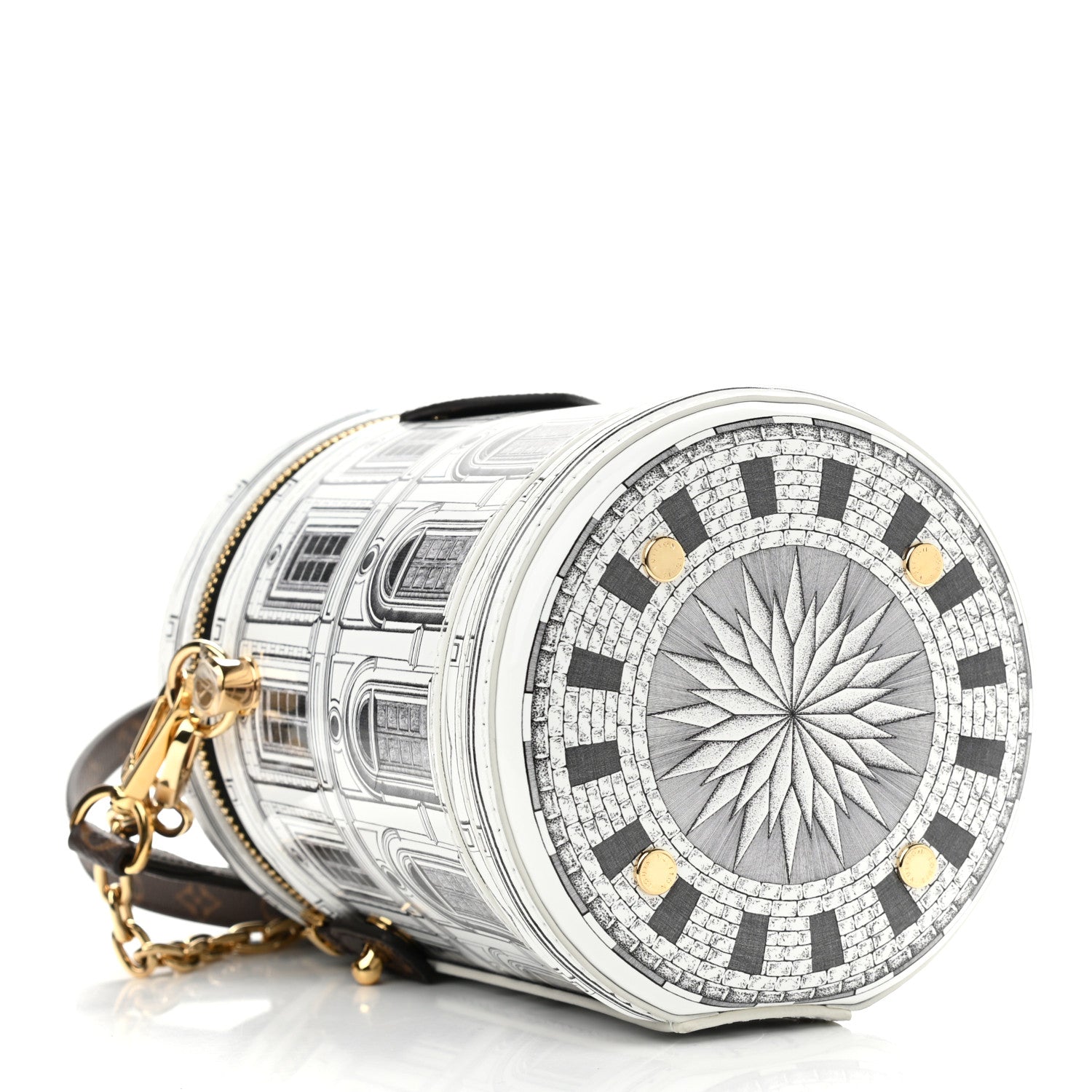 Louis Vuitton X FORNASETTI Calfskin Architettura Cannes Black White 4 of 10
