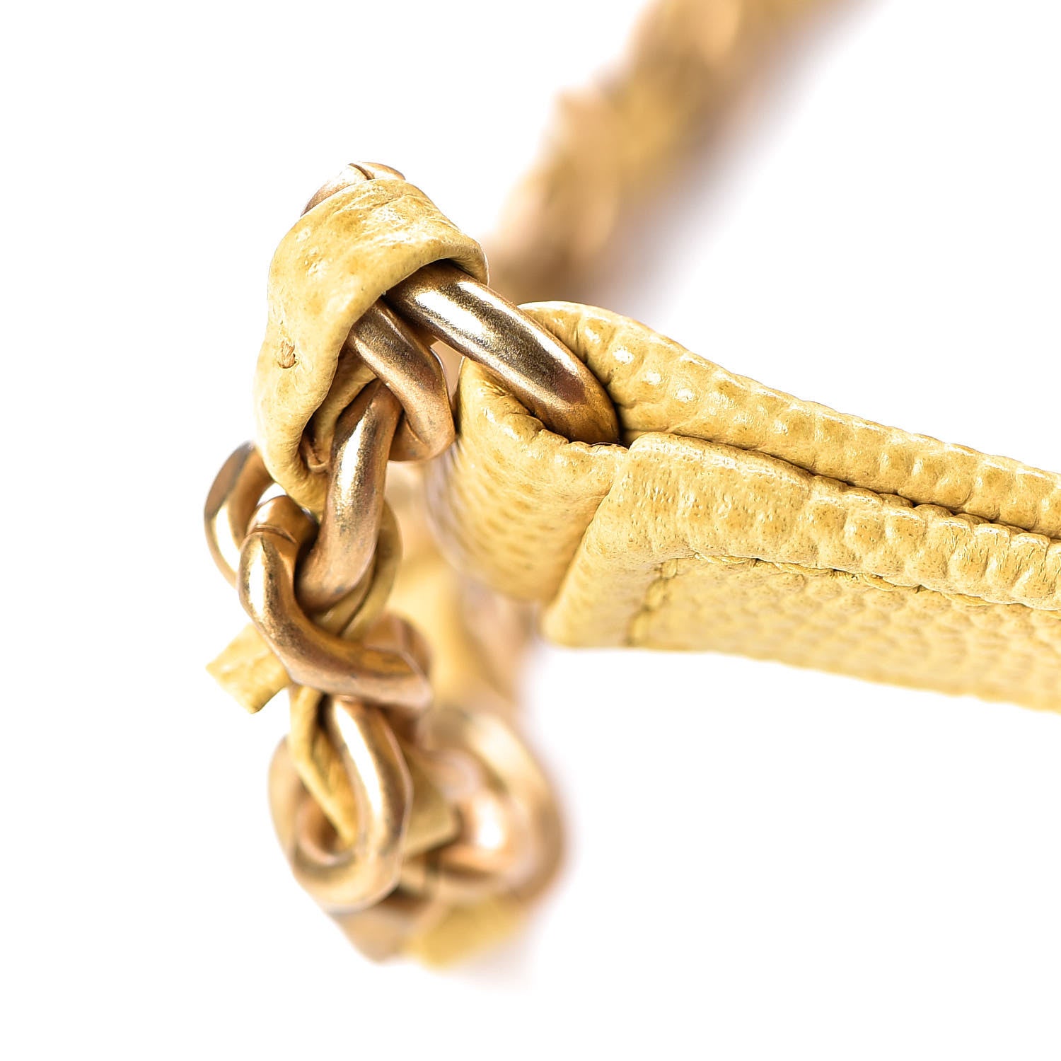 Chanel Caviar Chevron Quilted Mini Coco Handle Flap Yellow 11 of 14