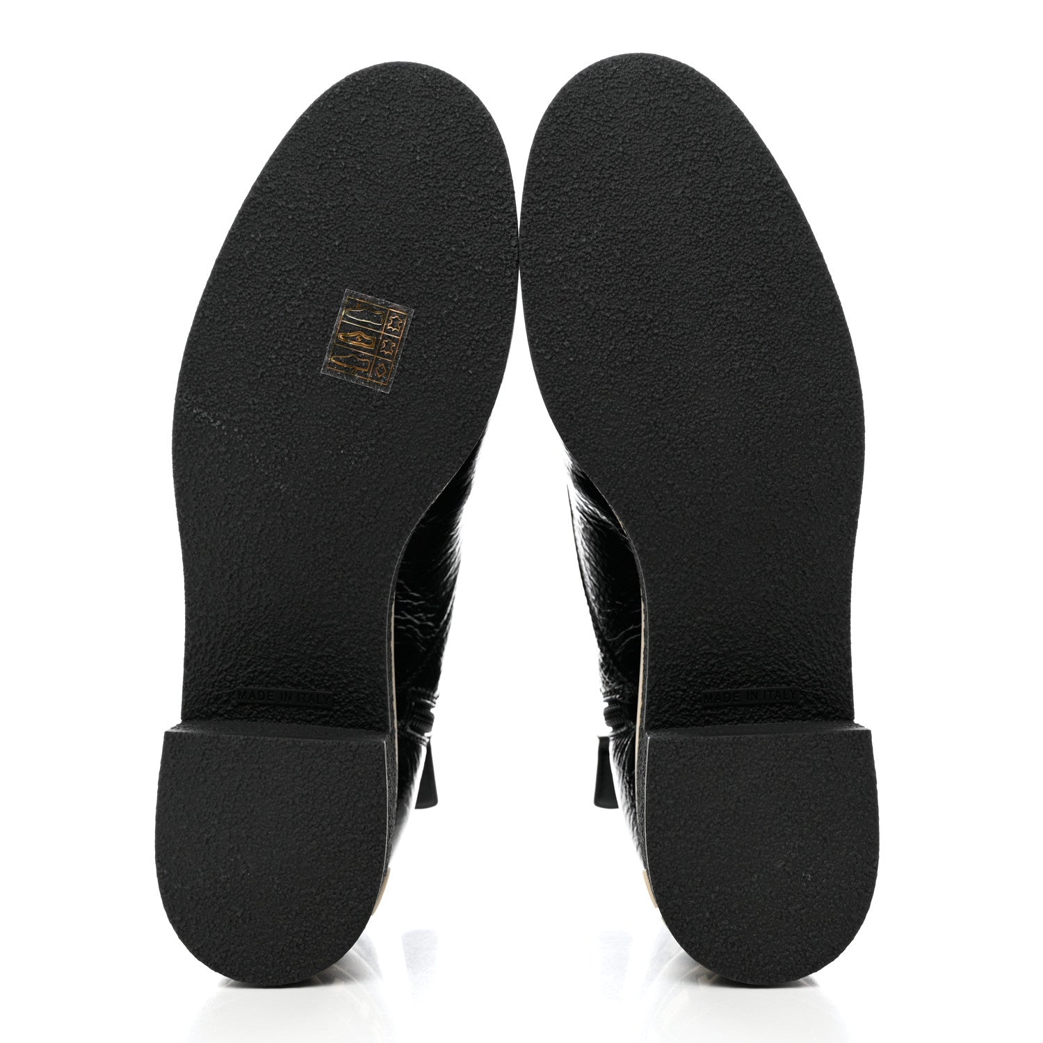 Chanel Shiny Crumpled Lambskin Lace Up Combat Boots 40.5 Black 5 of 9