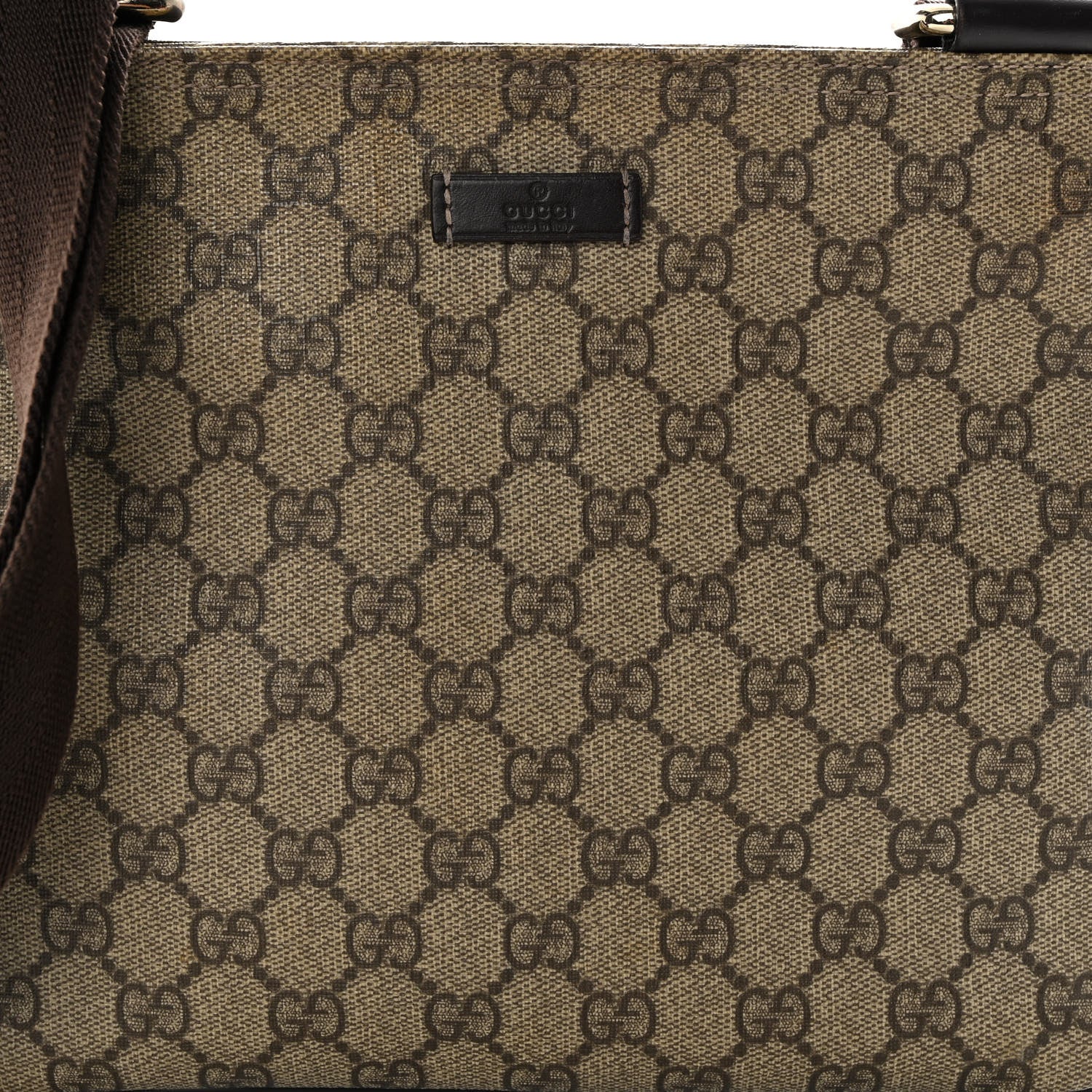 Gucci GG Supreme Monogram Small Flat Messenger Bag Dark Brown 8 of 10