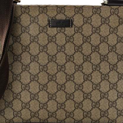 Gucci GG Supreme Monogram Small Flat Messenger Bag Dark Brown 8 of 10