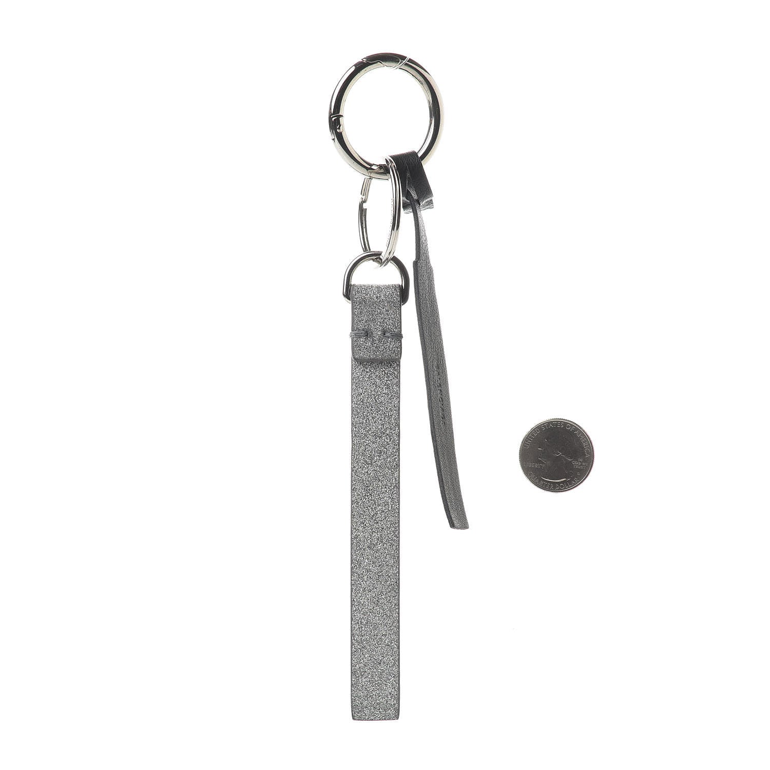 Balenciaga Everyday Glitter Keyring Charm Silver Hardware 2 of 5