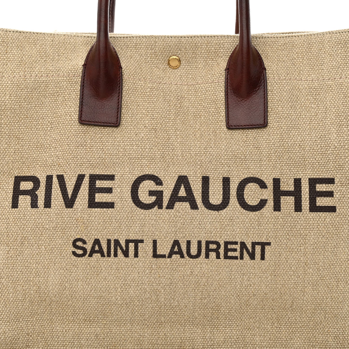 Linen Calfskin Rive Gauche Tote Natural