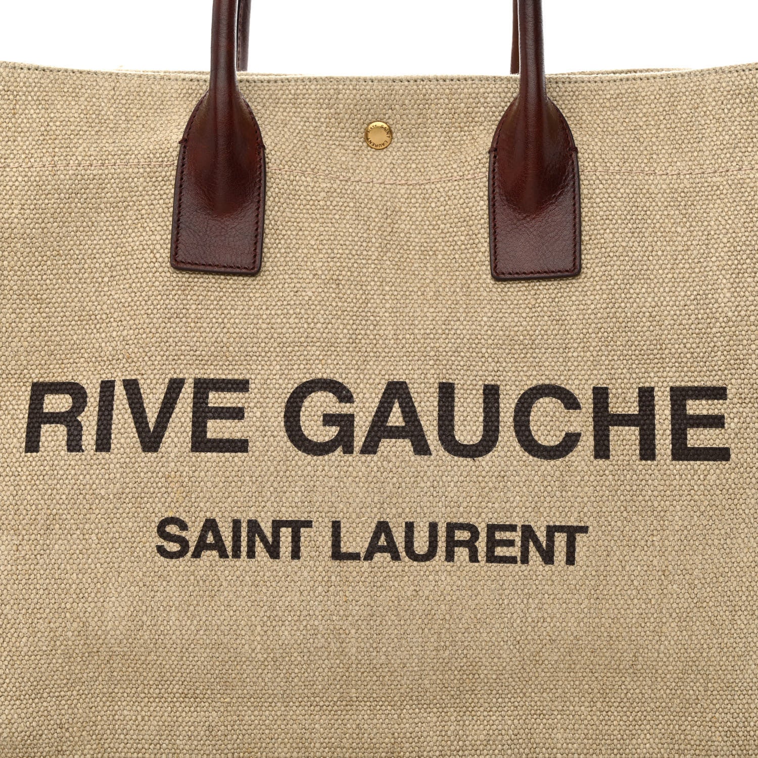 Saint Laurent Linen Calfskin Rive Gauche Tote Natural 9 of 13